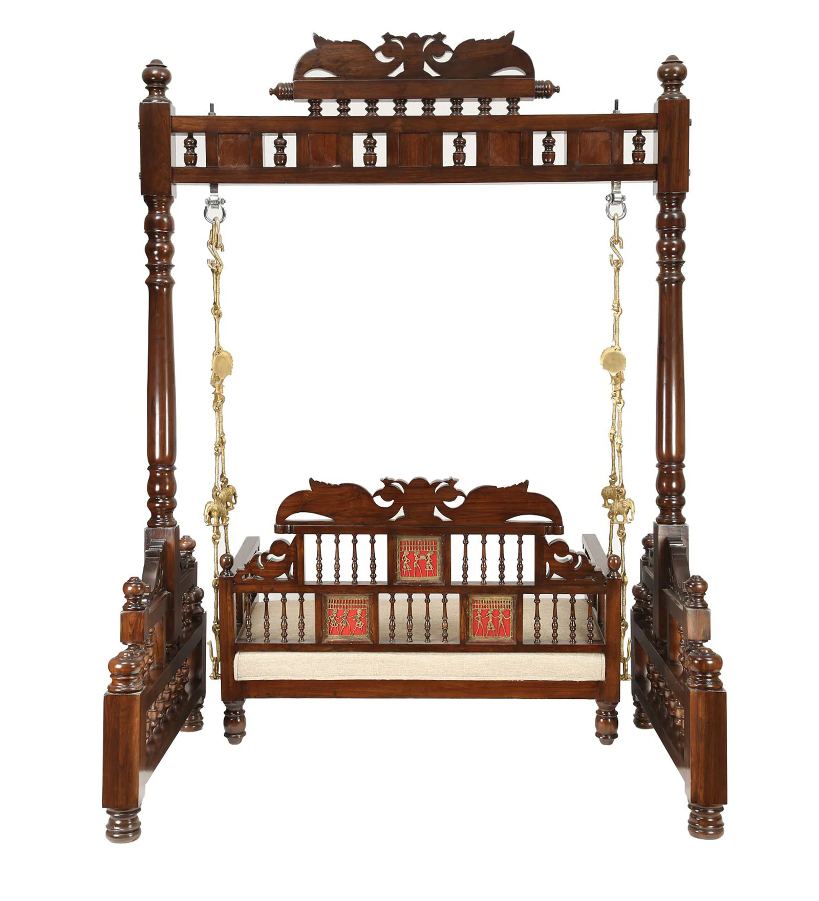 Premium Sheesham Wood Designer Swing for Living Room - Image 4