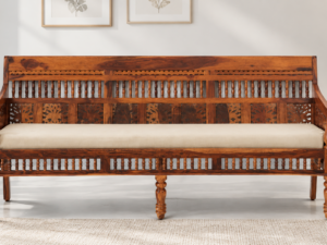 Premium Sheesham Wood Natural Finish Comfortable Family Sofa
