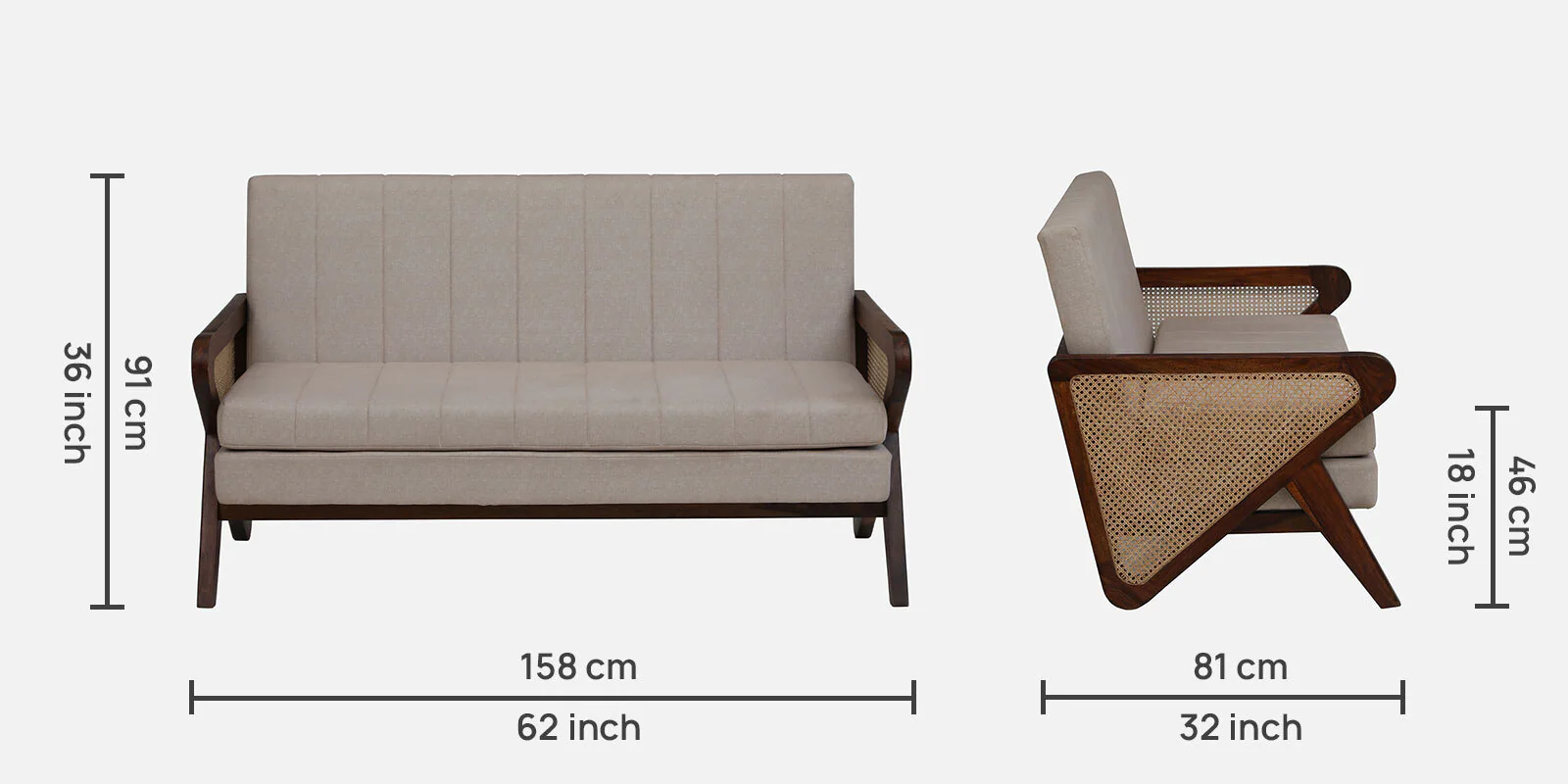 Premium Solid Wood Modern Design 3 Seater Living Room Sofa - Image 2