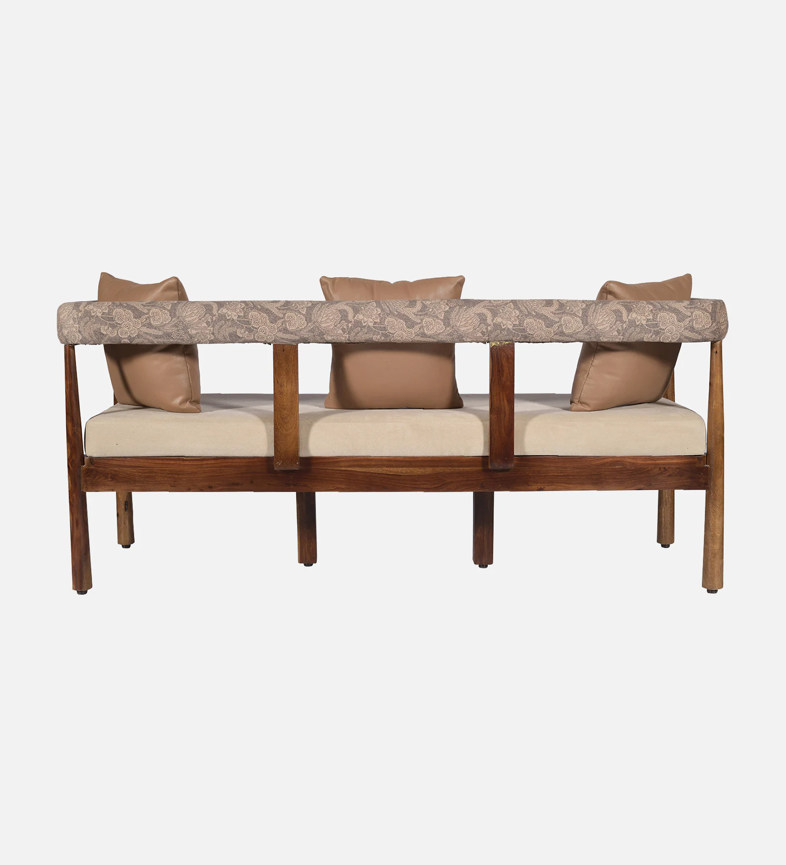 Modern Natural Wood Premium Comfort 3 Seater Living Room Sofa - Image 2