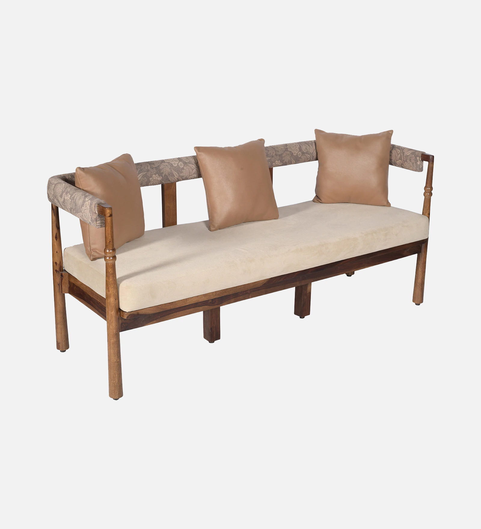 Royal Handcrafted Solid Sheesham Wood Luxury 3-Seater Sofa for Living Room - Image 5