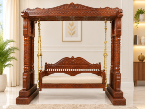 Royal Sheesham Wooden Swing with Elegant Carved Design