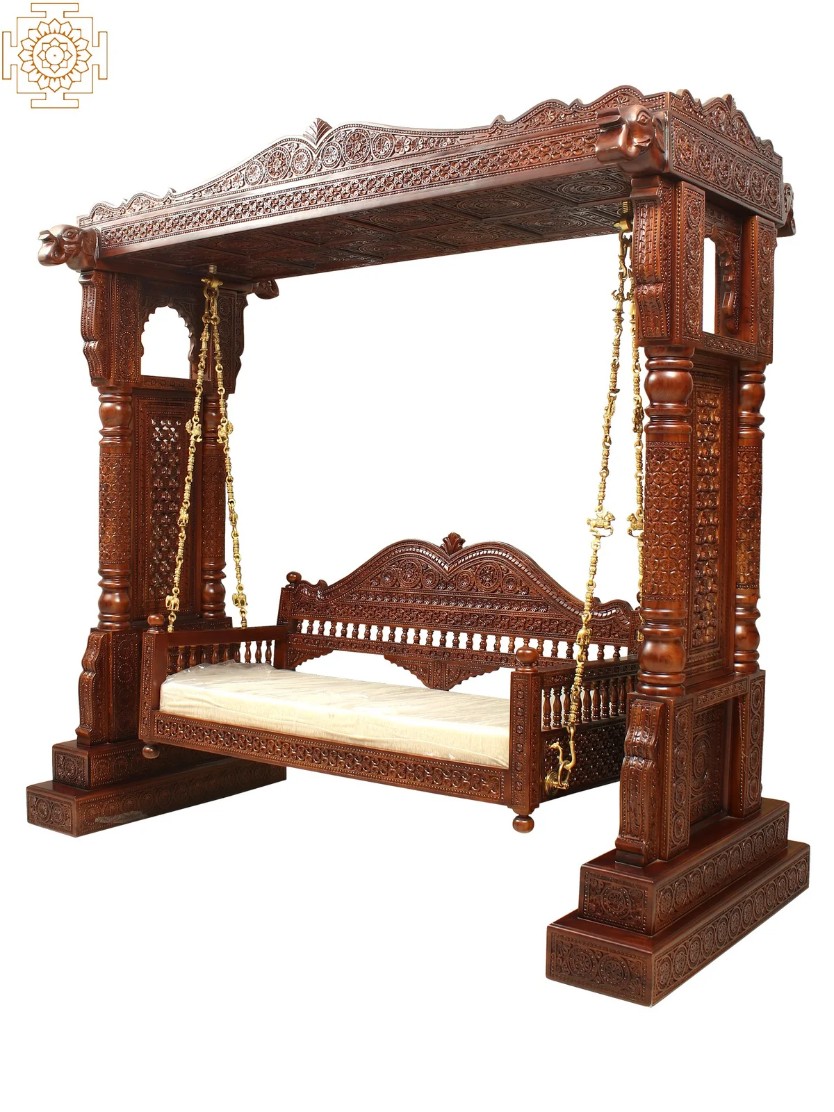 Royal Sheesham Wooden Swing with Elegant Carved Design - Image 11