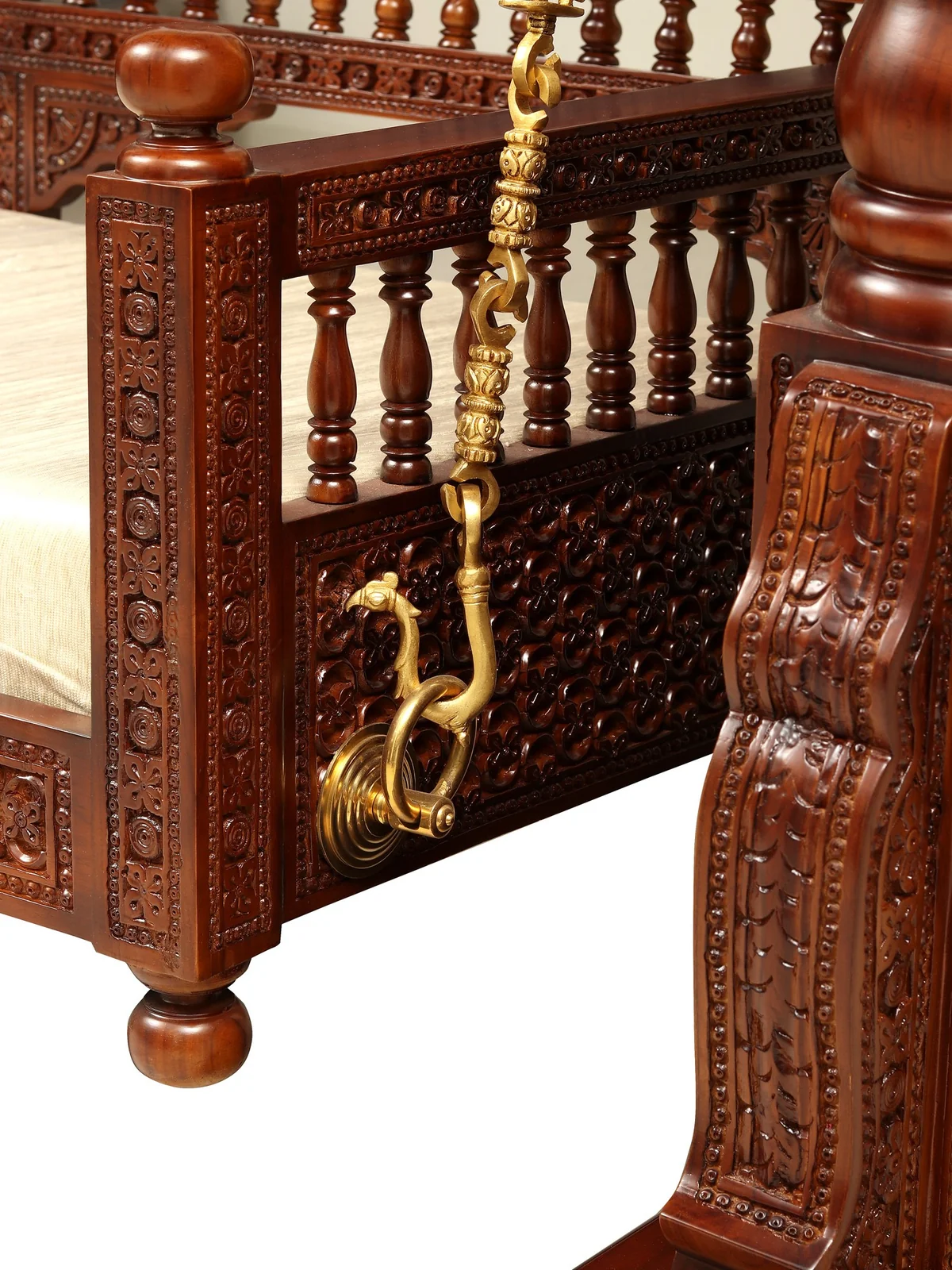 Royal Sheesham Wooden Swing with Elegant Carved Design - Image 12