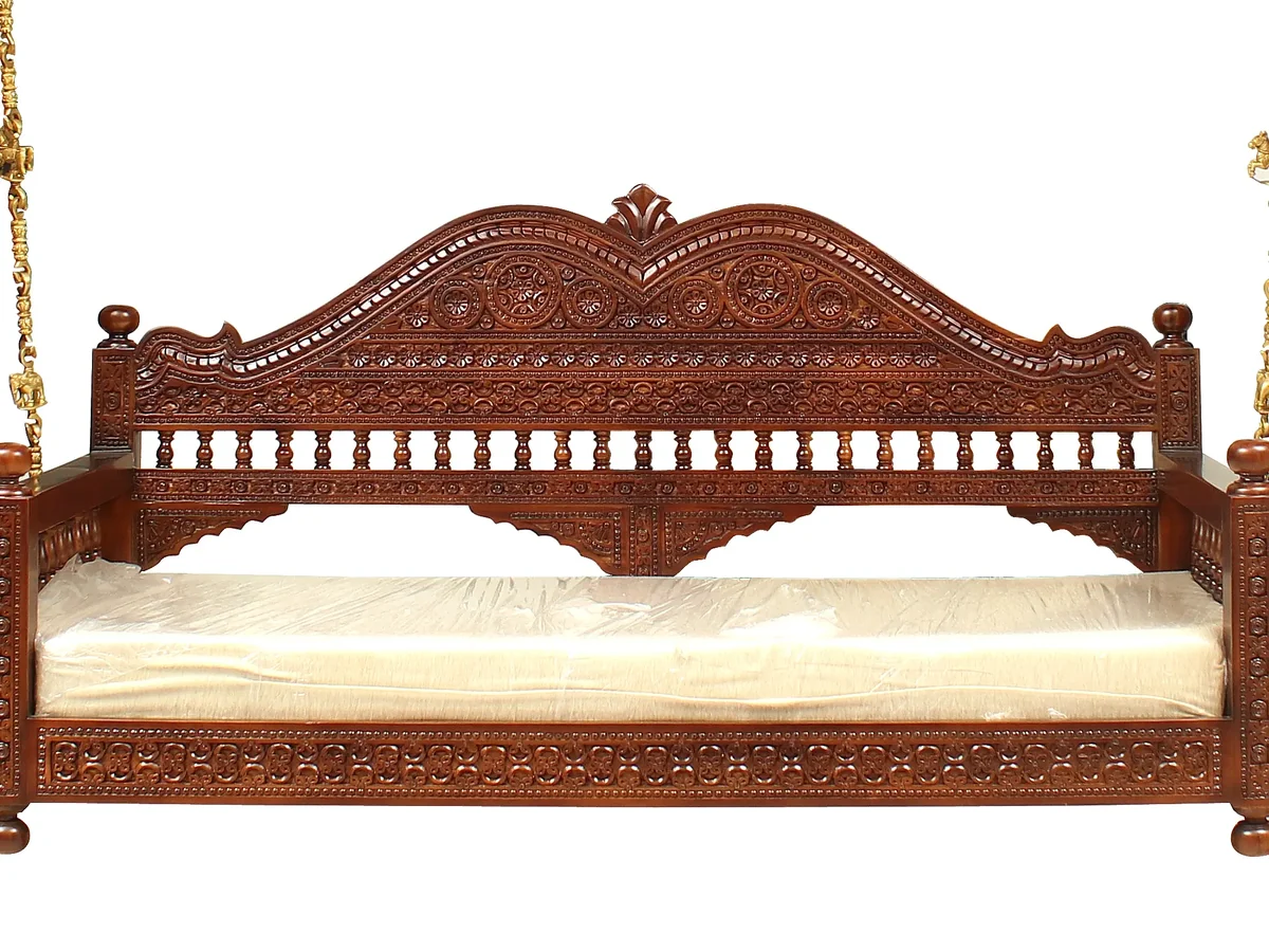 Royal Sheesham Wooden Swing with Elegant Carved Design - Image 3