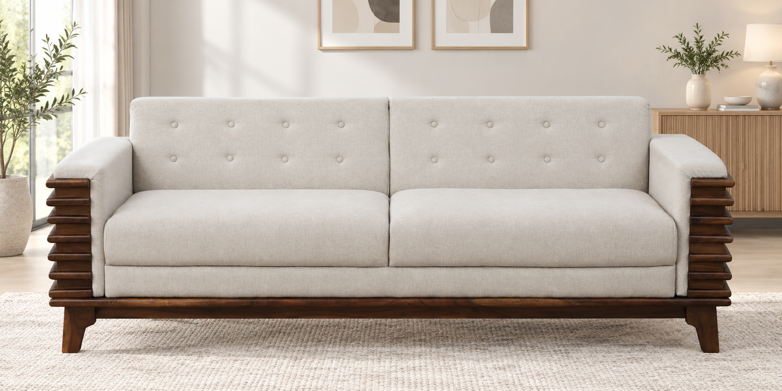 Royal Wooden Frame Luxury Style 3 Seater Living Room Sofa