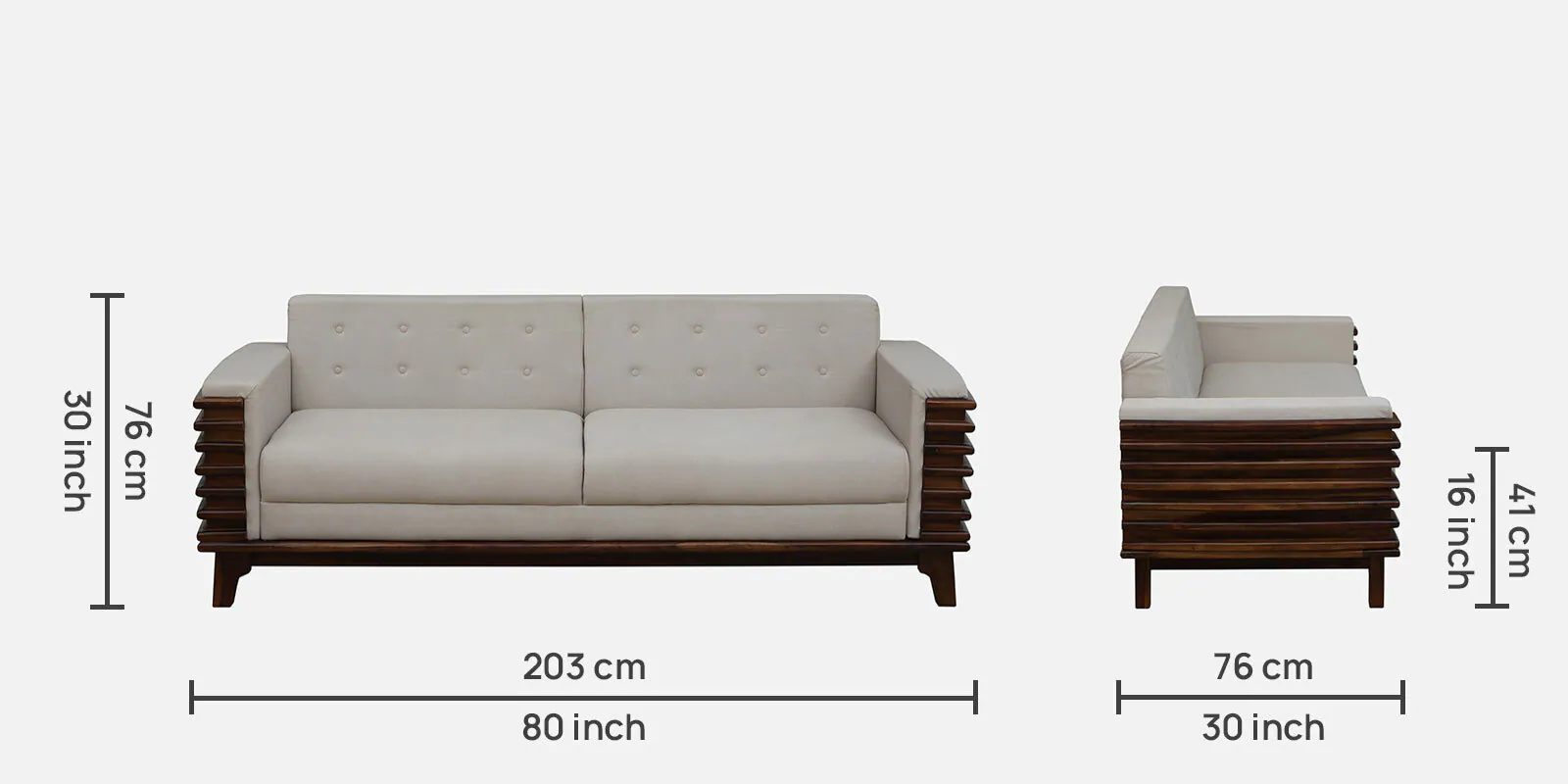 Royal Wooden Frame Luxury Style 3 Seater Living Room Sofa - Image 3