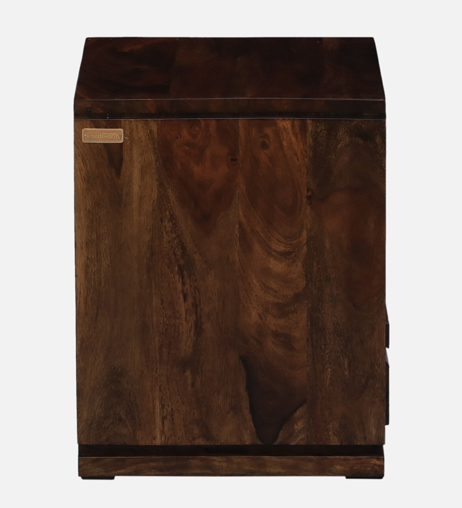 Rustic Natural Wood Bedside Storage Side Table - Image 2