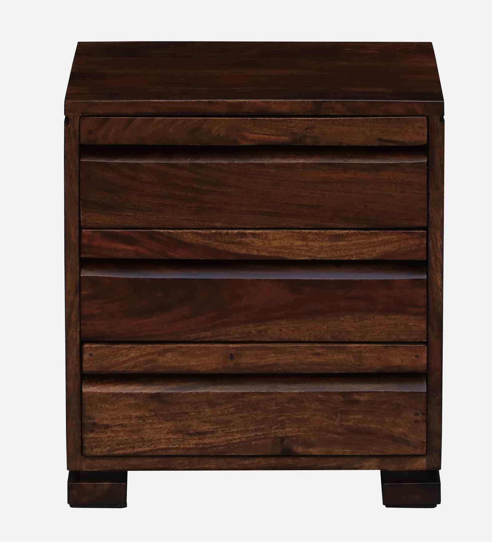 Rustic Natural Wood Bedside Storage Side Table - Image 4