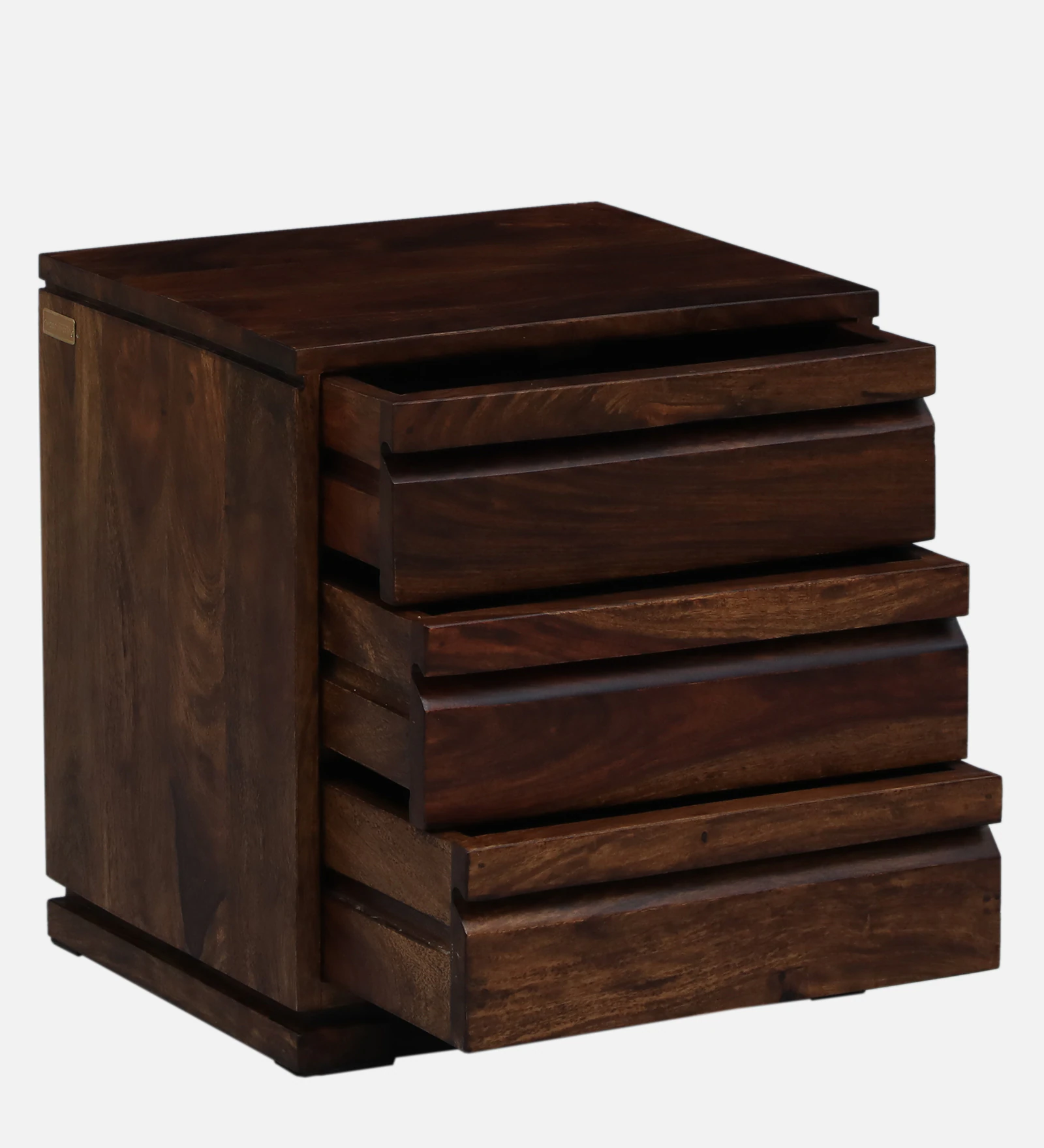 Rustic Natural Wood Bedside Storage Side Table - Image 5