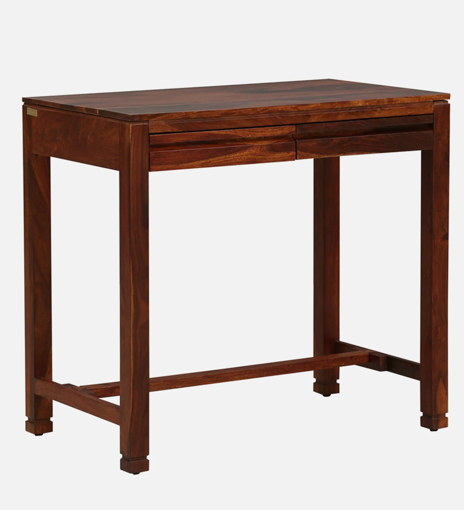 Rustic Sheesham Wood Study Table with Stylish Open Shelf - Image 3