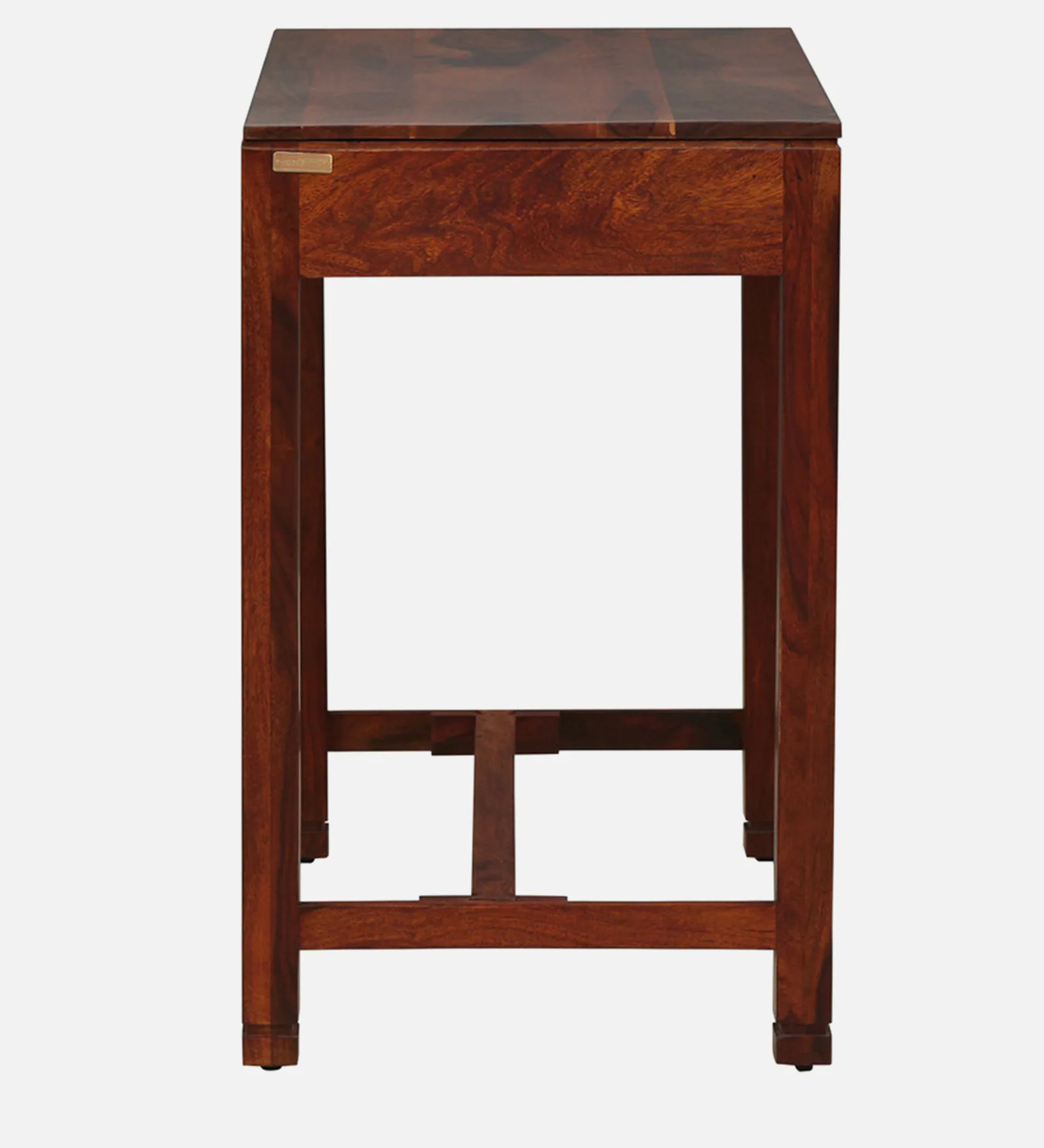 Rustic Sheesham Wood Study Table with Stylish Open Shelf - Image 4