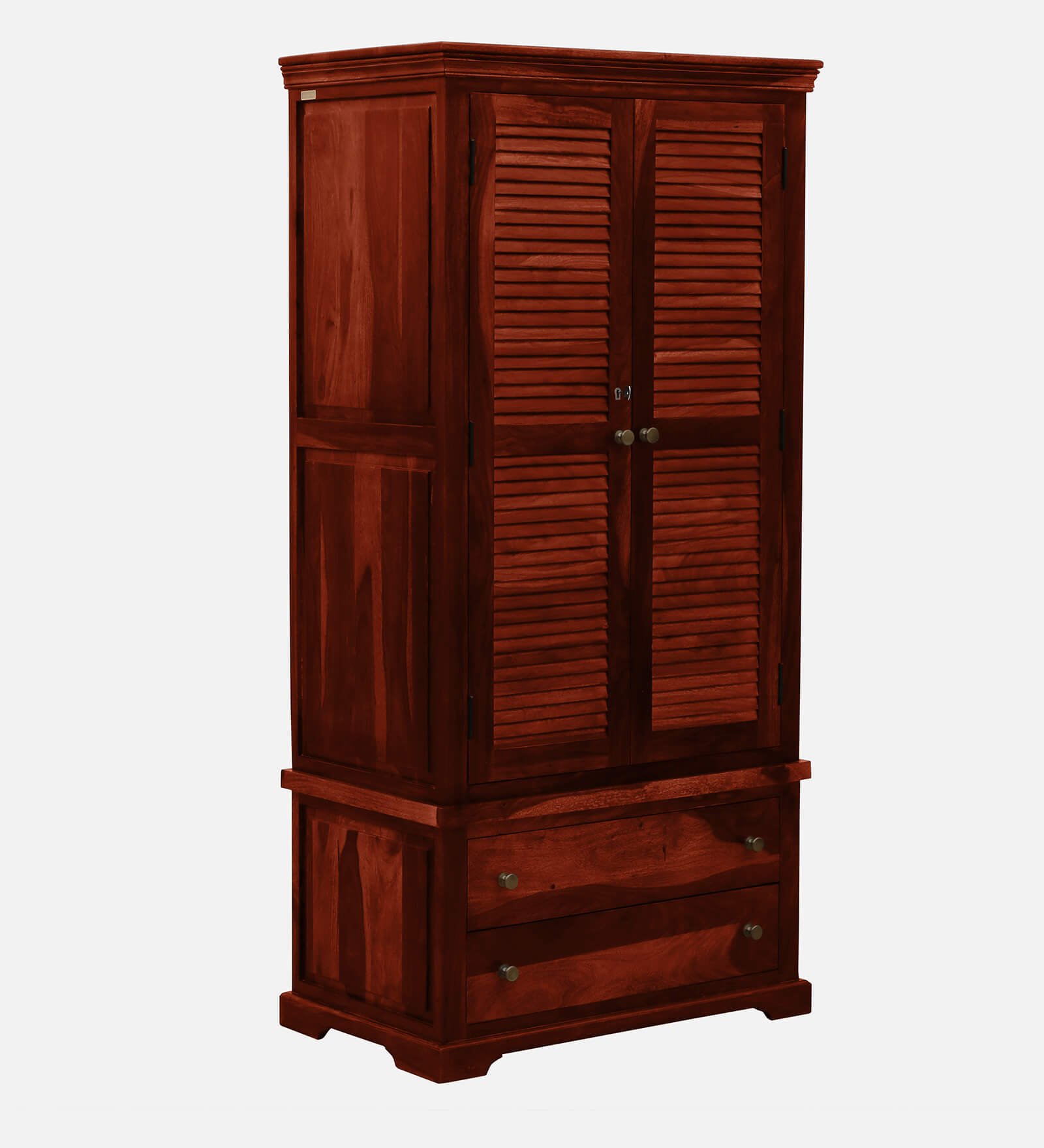 Timeless Solid Sheesham Wood 2 Door Storage Wardrobe - Image 2