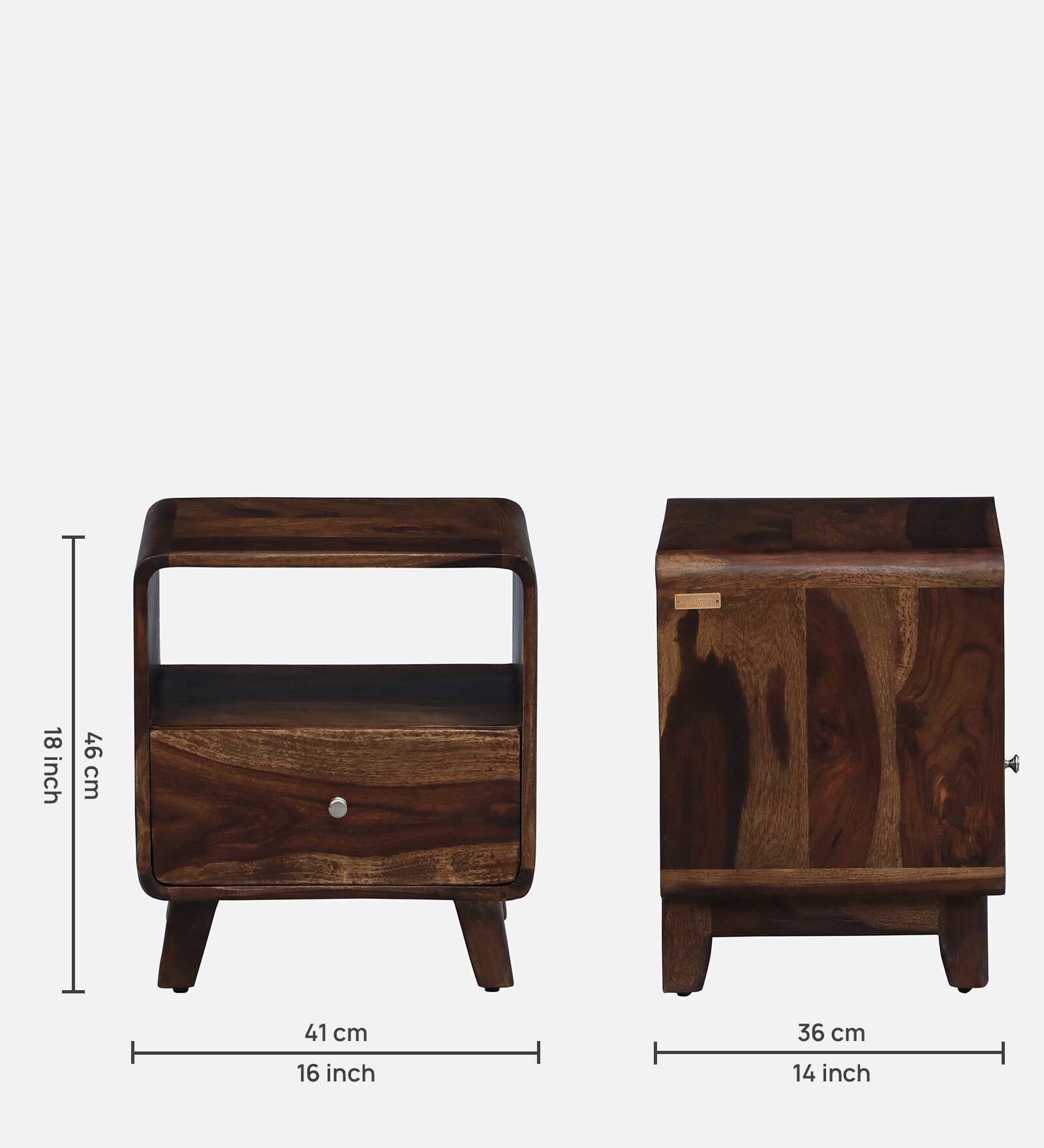 Timeless Solid Sheesham Wood Nightstand for Bedroom - Image 2