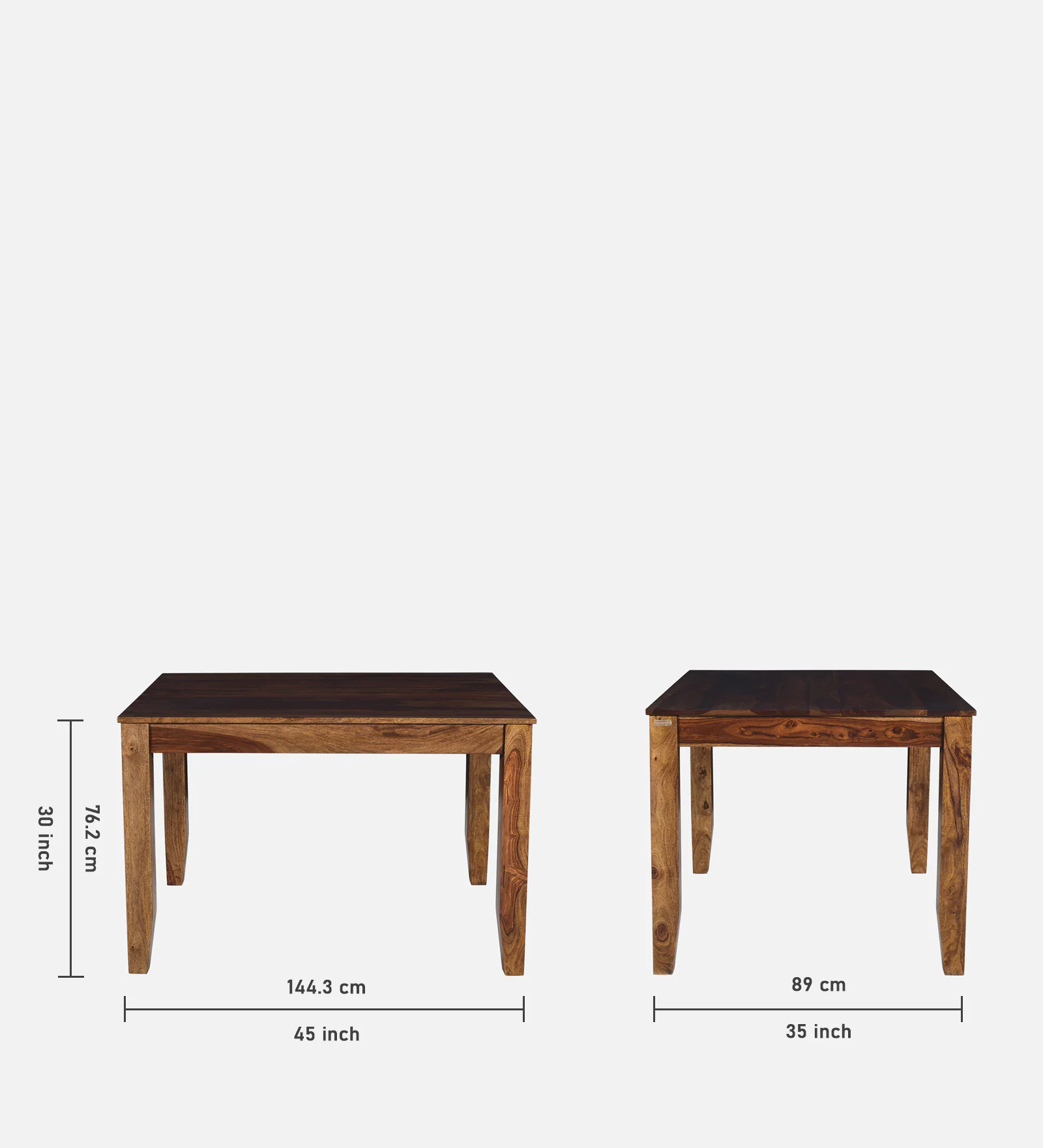 Willow Premium Solid Sheesham Wood 4 Seater Dining Table Set - Image 7