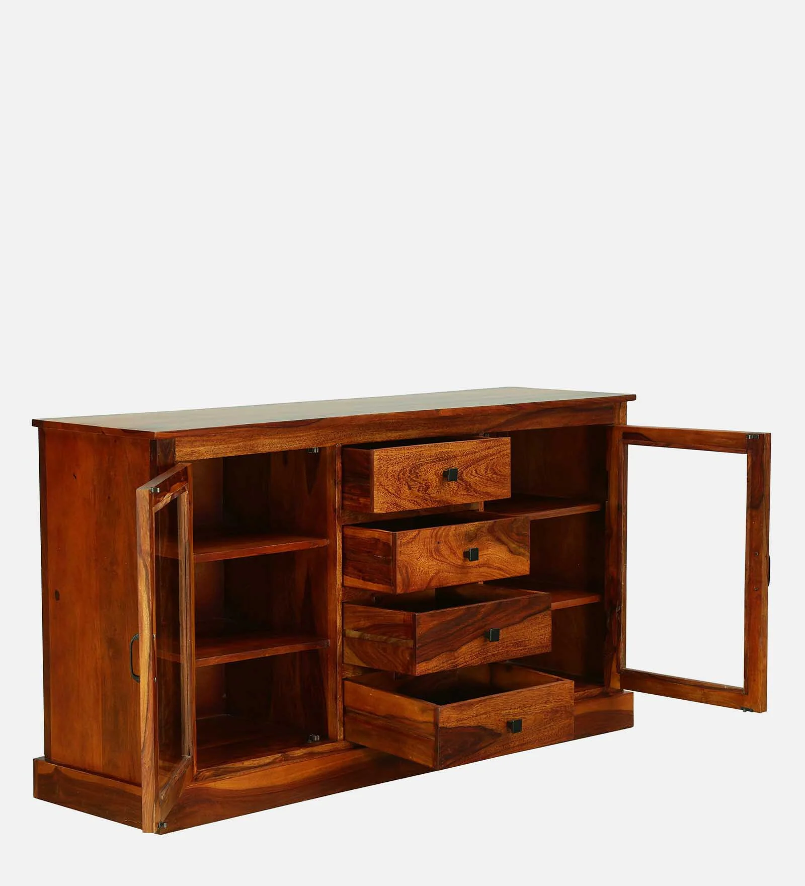 Elegant Handcrafted Sheesham Wood Crockery Display Cabinet - Image 2